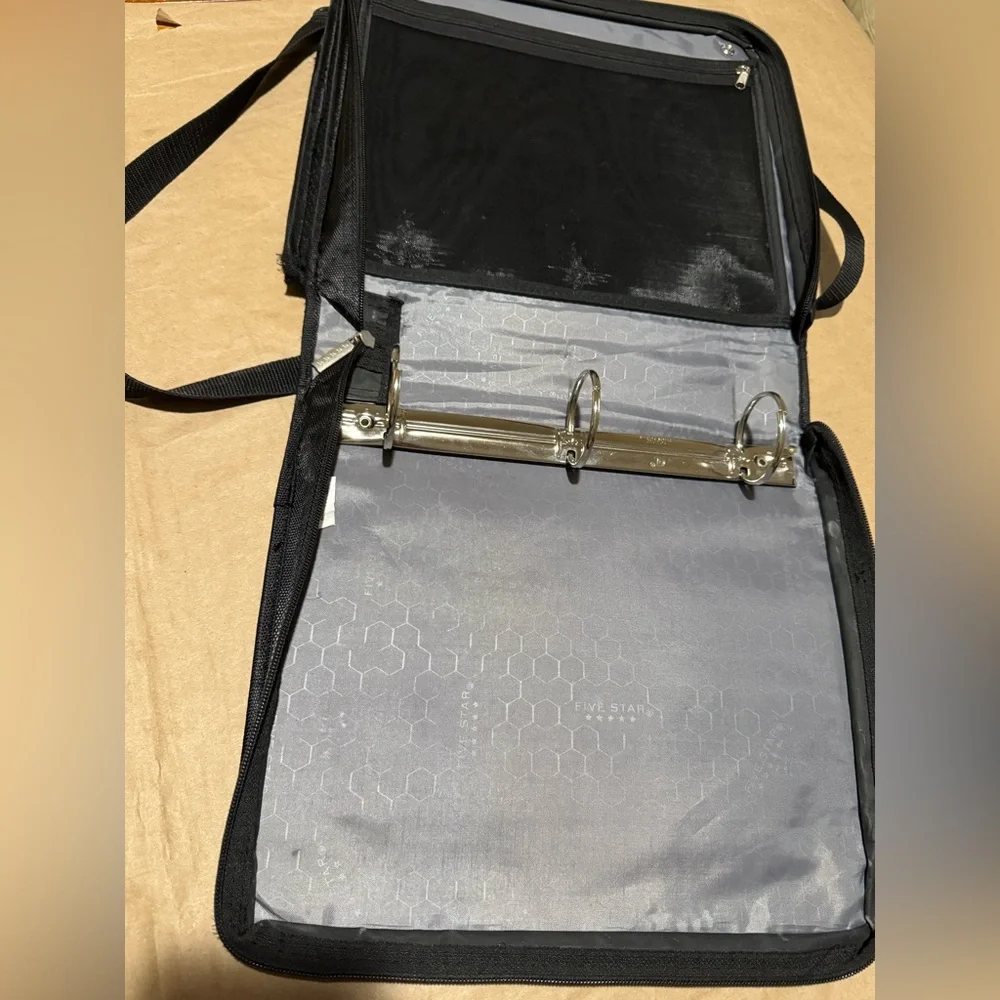 (5 Star Zipper Binder) 2 inch 3 ring expanding file with shoulder strap unisex